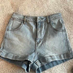 Kendall & Kylie high waisted jean shorts